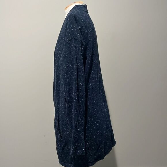 J JILL blue speckled cardigan sweater. One button closure. XL - Picture 2 of 12